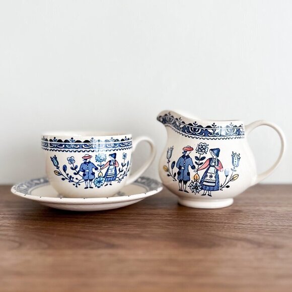 Johnson Brothers Staffordshire 'Old Granite' Hearts and Flowers- 3 Piece Set - Picture 1 of 12
